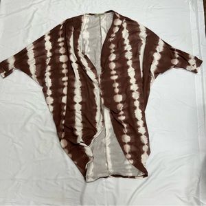 Callie Mac Maroon and White Tie Dye Duster Cardigan
